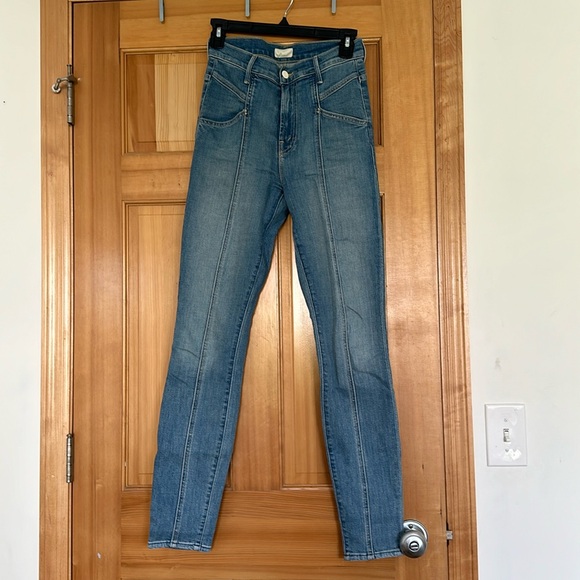 MOTHER Swooner Hover High Waist Seamed Skinny Jean in Blowing Kisses - Picture 12 of 14